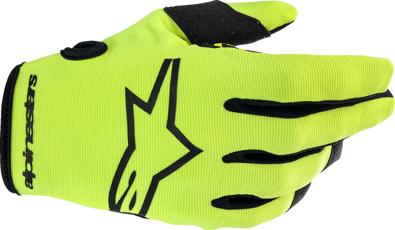 ALPINESTARS Youth & Kids Radar Gloves Yellow Fluo/Black Sm 3541823-551-S