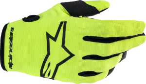 ALPINESTARS Youth & Kids Radar Gloves Yellow Fluo/Black Sm 3541823-551-S