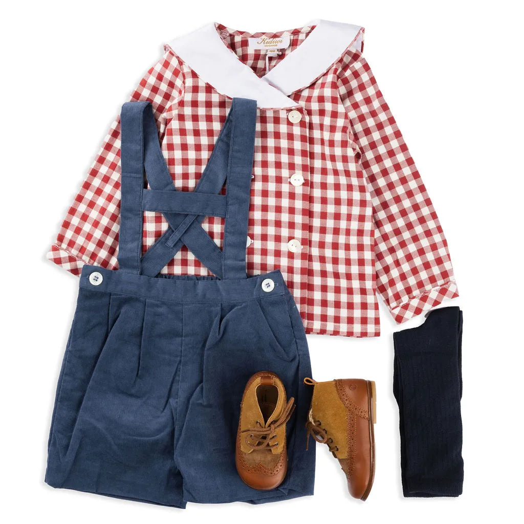 Ambroise Shirt in Large Red Gingham Twill