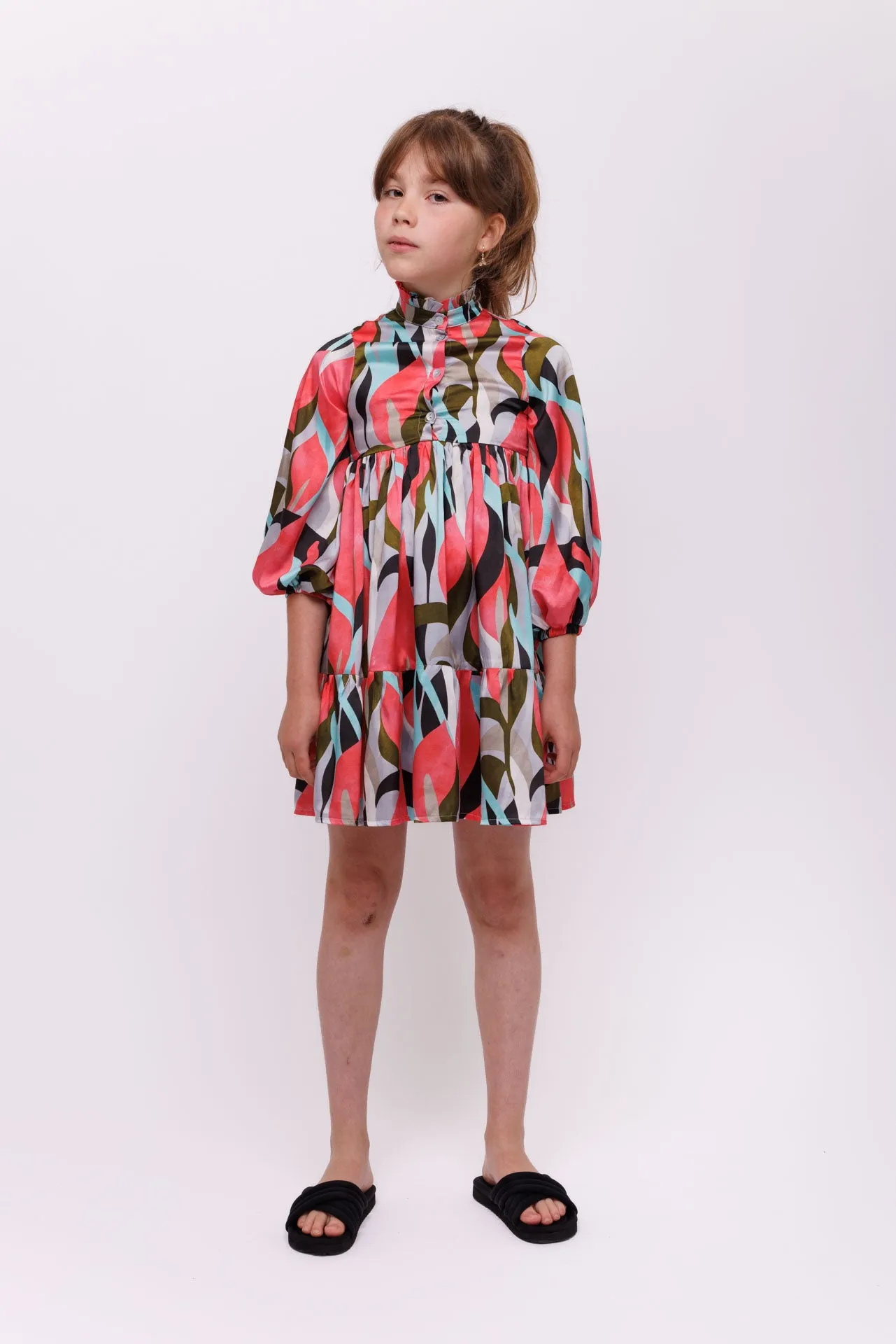CHRISTINA ROHDE RUFFLE COLLAR BUTTON DOWN DRESS
