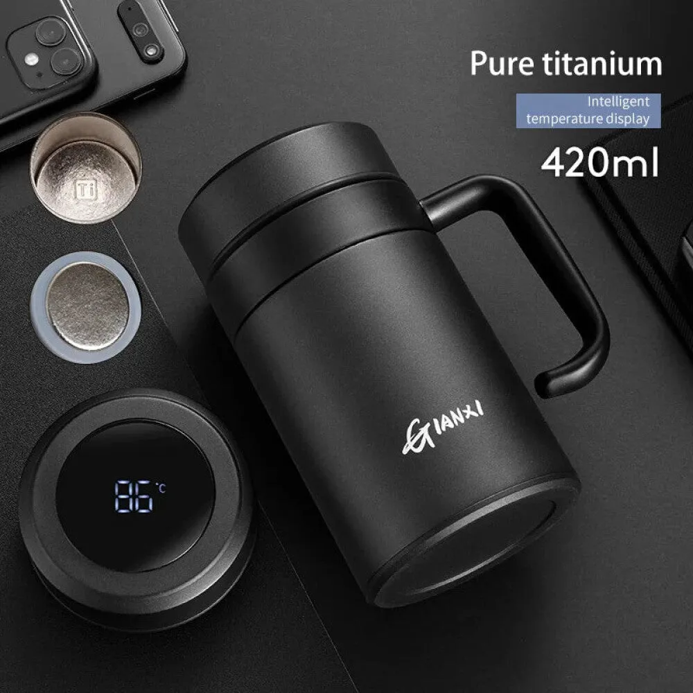 Double Walled Titanium Insulated Cup with Filter and Lid