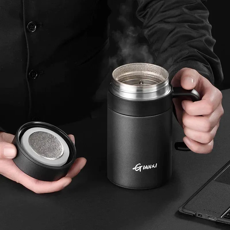 Double Walled Titanium Insulated Cup with Filter and Lid