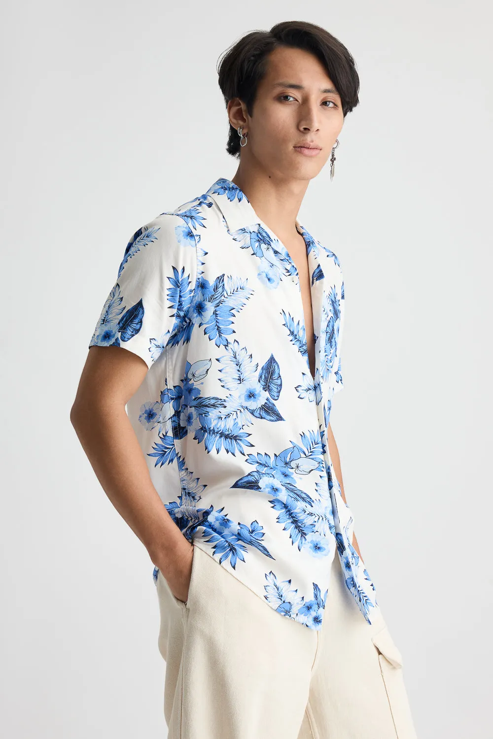 Men's Floral Revere Viscose Shirt