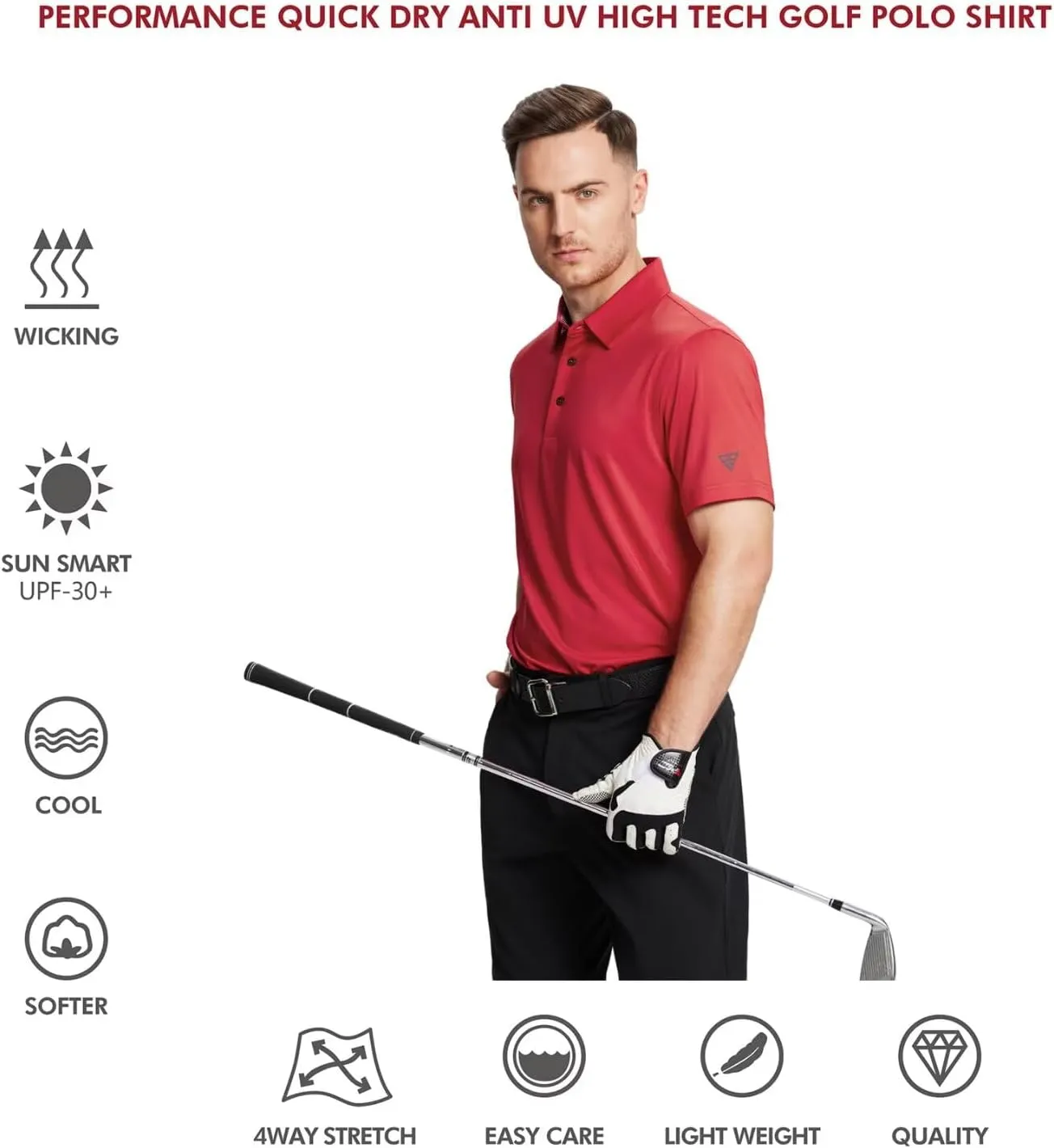 Mens Polo Shirts Short and Long Sleeve Casual Solid Stylish Dry Fit Performance Designed Collared Golf Polo Shirts for Men