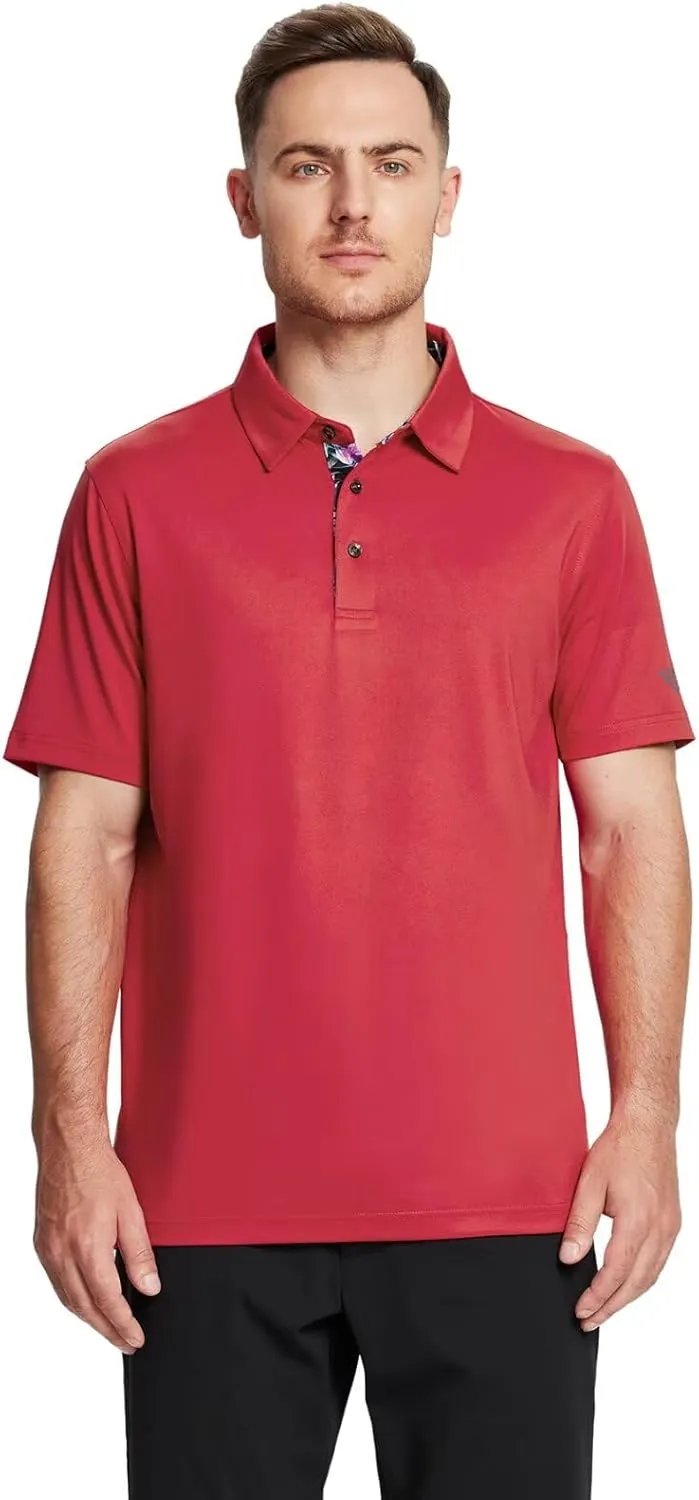 Mens Polo Shirts Short and Long Sleeve Casual Solid Stylish Dry Fit Performance Designed Collared Golf Polo Shirts for Men