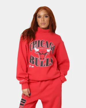 Mitchell & Ness Women's Chicago Bulls Point Guard Crewneck Faded Red