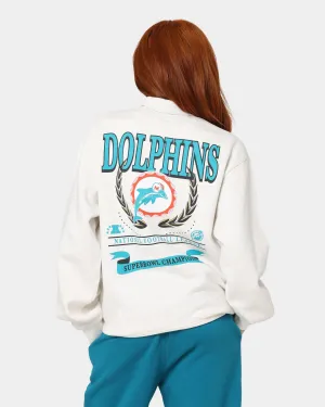 Mitchell & Ness Women's Miami Dolphins Champion High Neck Crewneck Vintage Grey