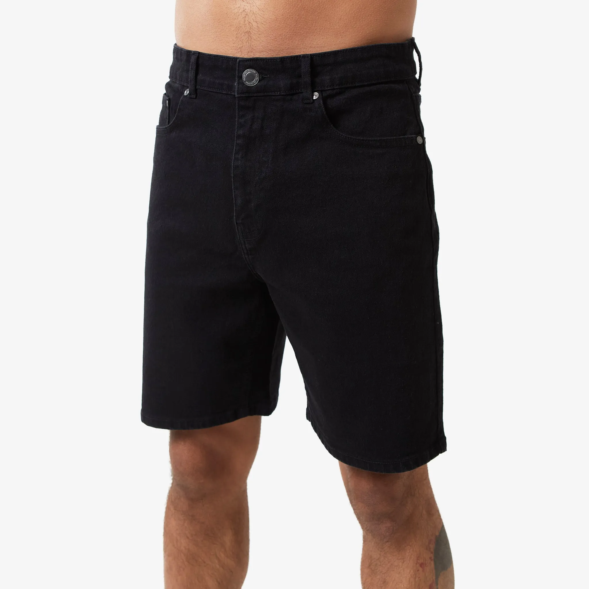 Relaxed Fit Denim Short | Black