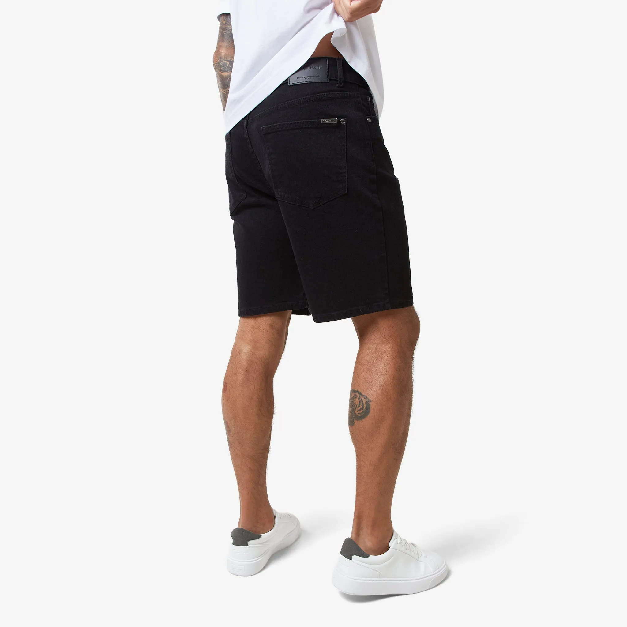 Relaxed Fit Denim Short | Black