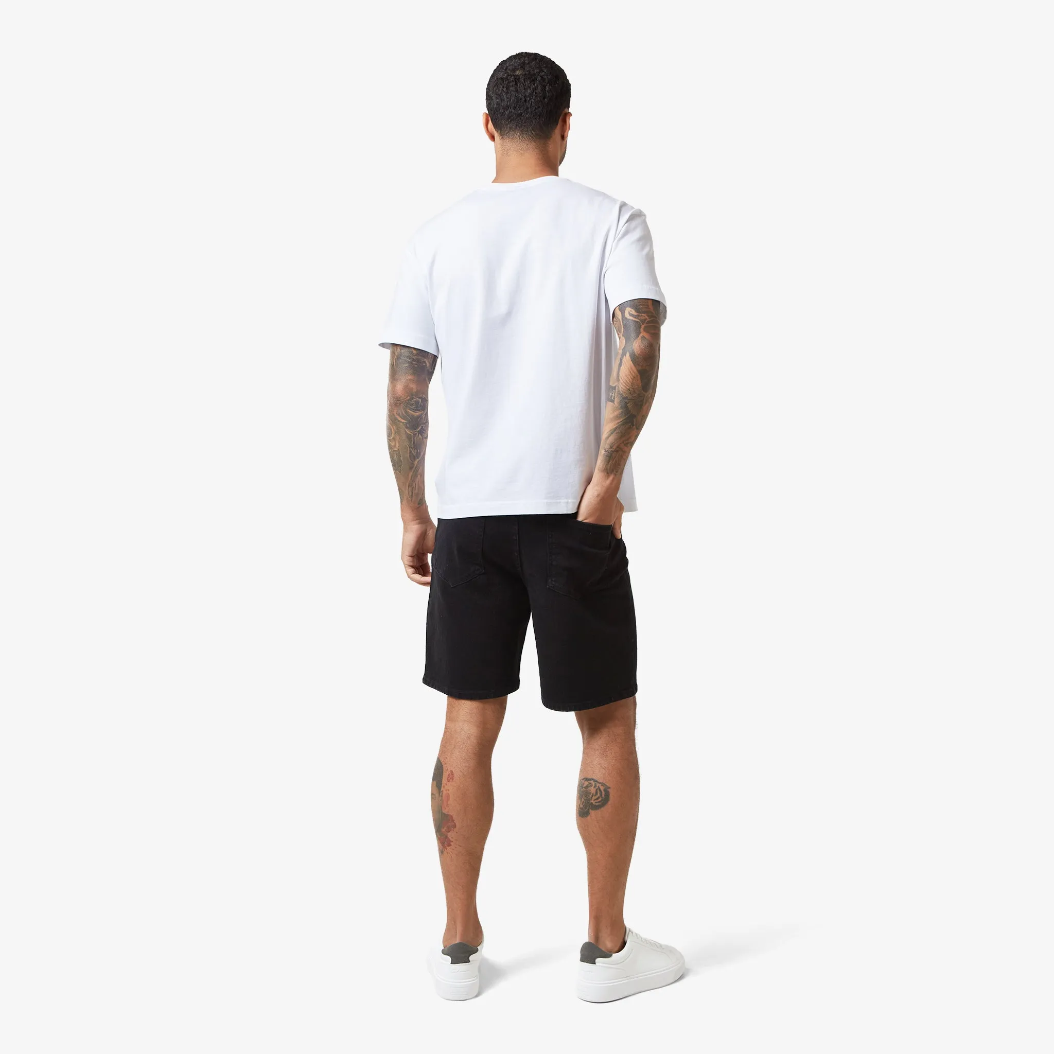 Relaxed Fit Denim Short | Black