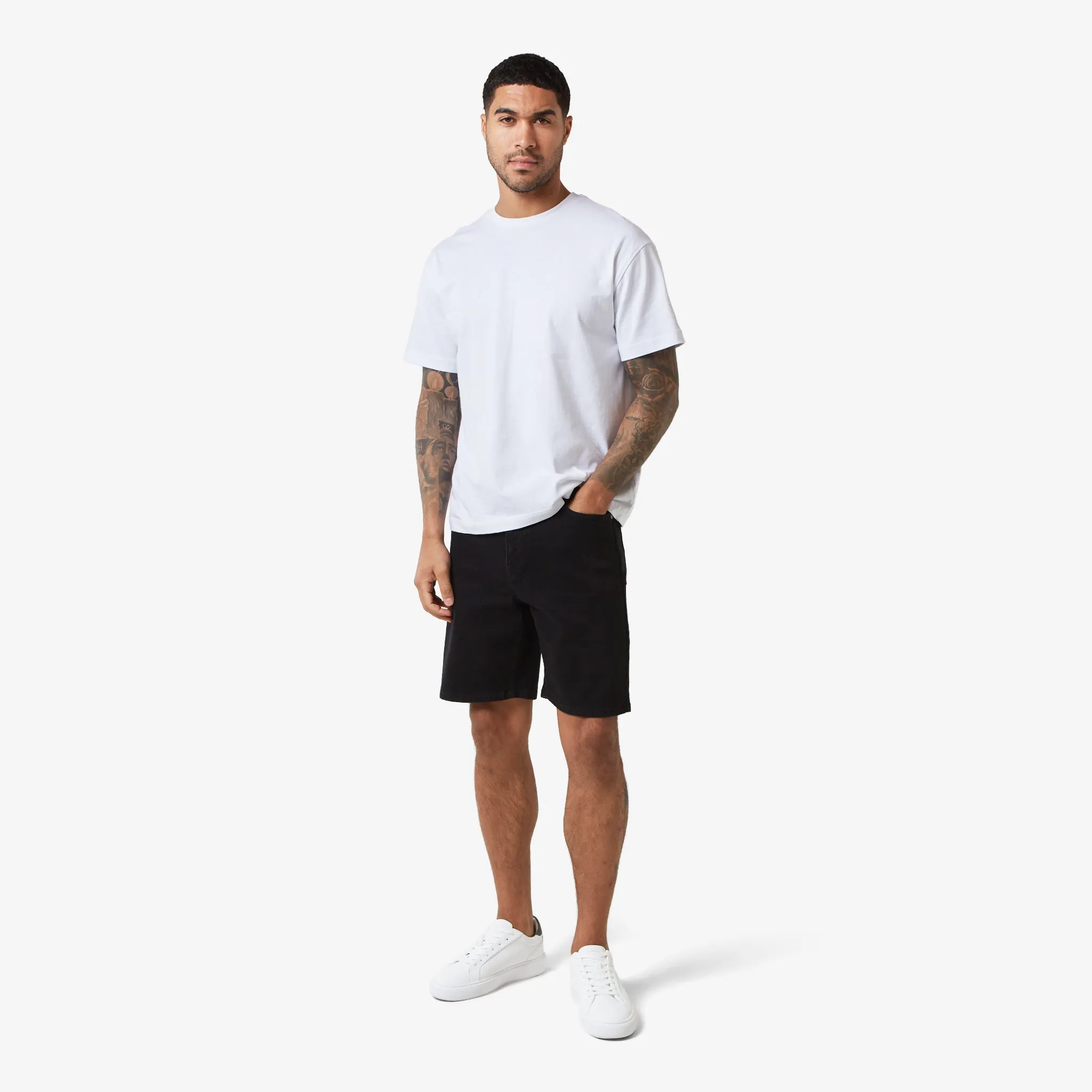 Relaxed Fit Denim Short | Black