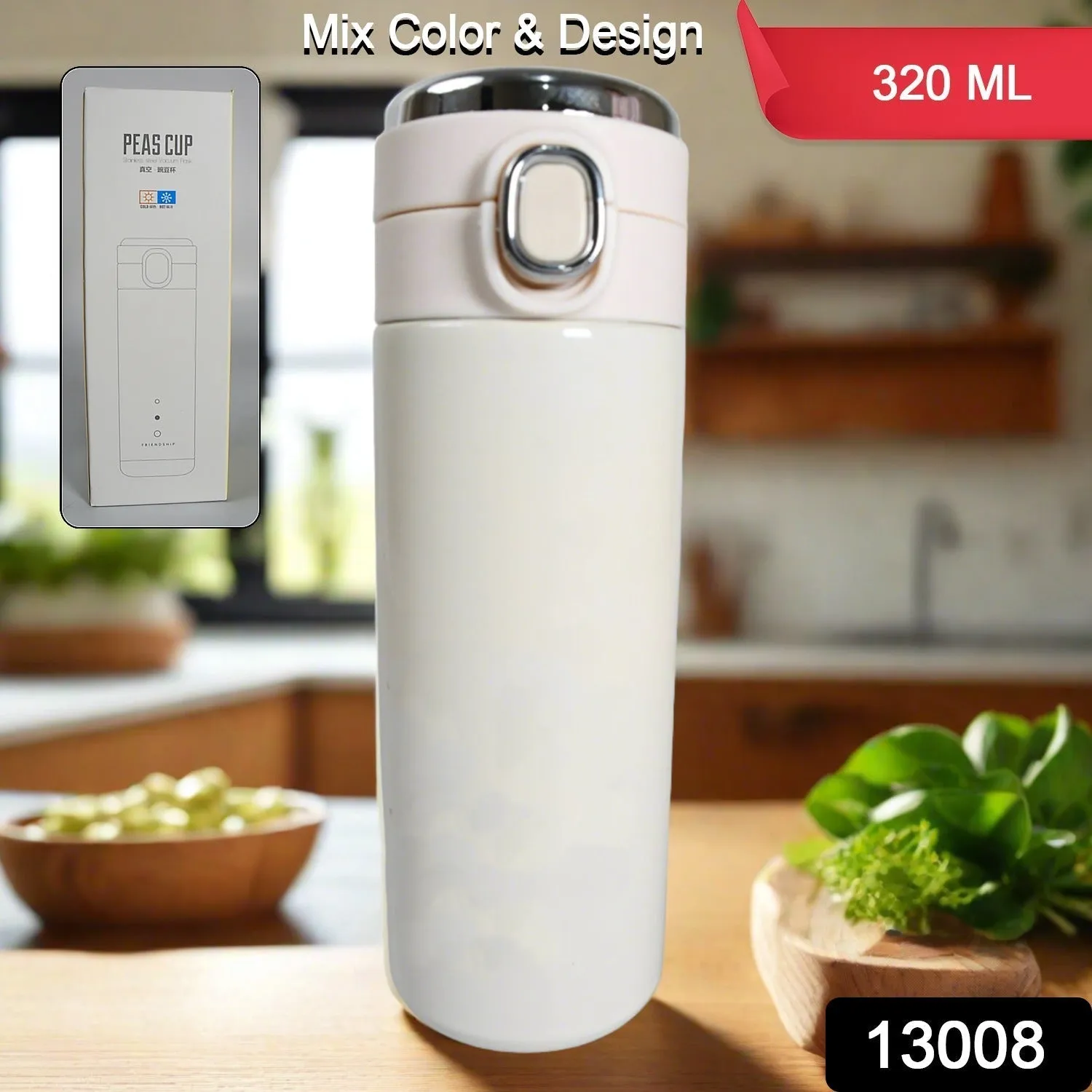 Smart Vacuum Insulated Water Bottle with LED Temperature Display, Cold & Hot | Leak Proof | Office Bottle | Gym | Home | Kitchen | Hiking | Trekking | Travel Bottle (Mix Color & Design / 320 ML)