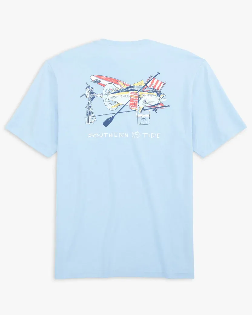 Southern Tide Men's Day at the Beach Short Sleeve T-Shirt / Clearwater Blue
