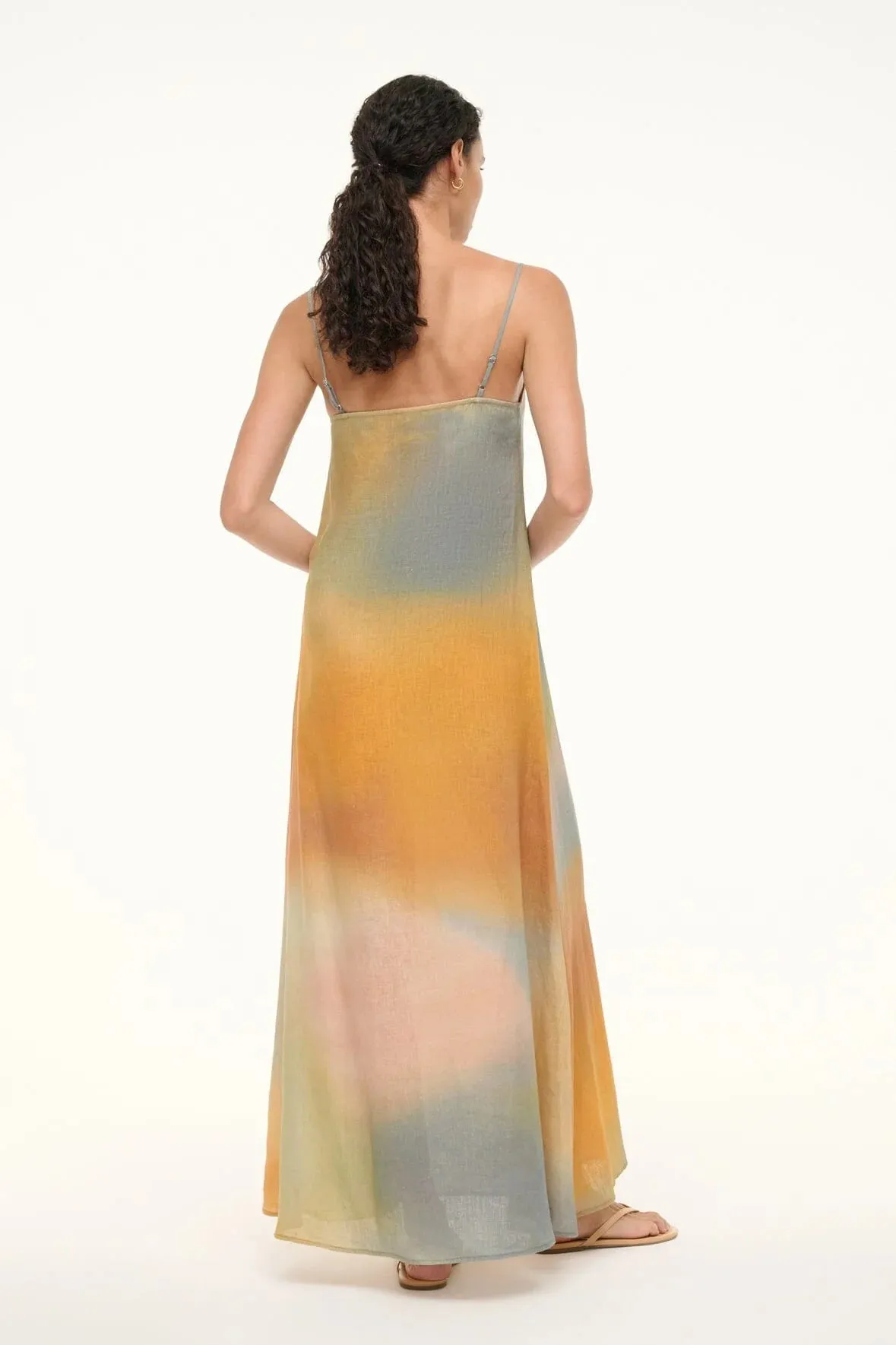 Staud Laura Linen Dress Pastel Clouds