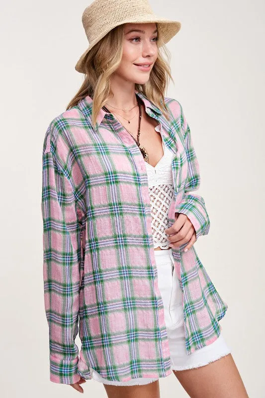 Top - La Miel Plaid